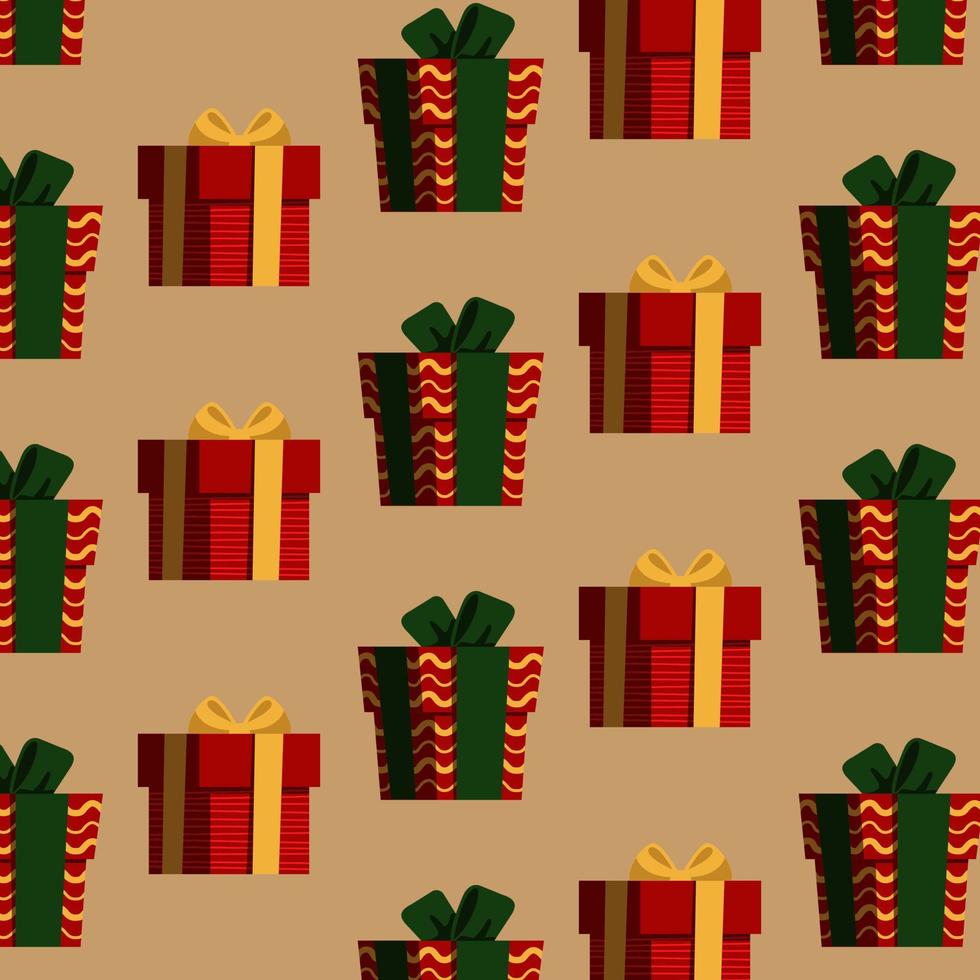 sin fisuras con cajas de regalo brillantes. fondo festivo. fondo de navidad vector