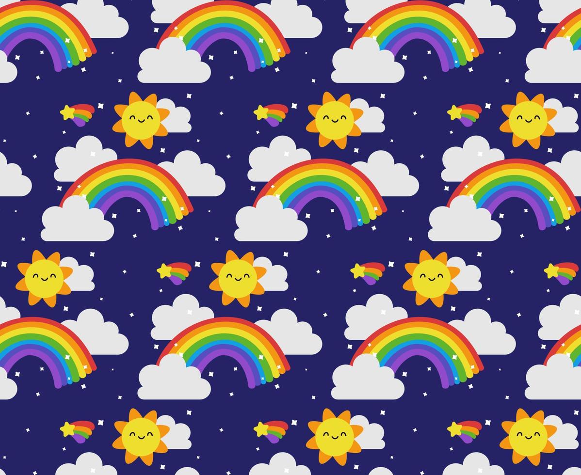 diseño de patrón de arco iris, lindo fondo para niños vector