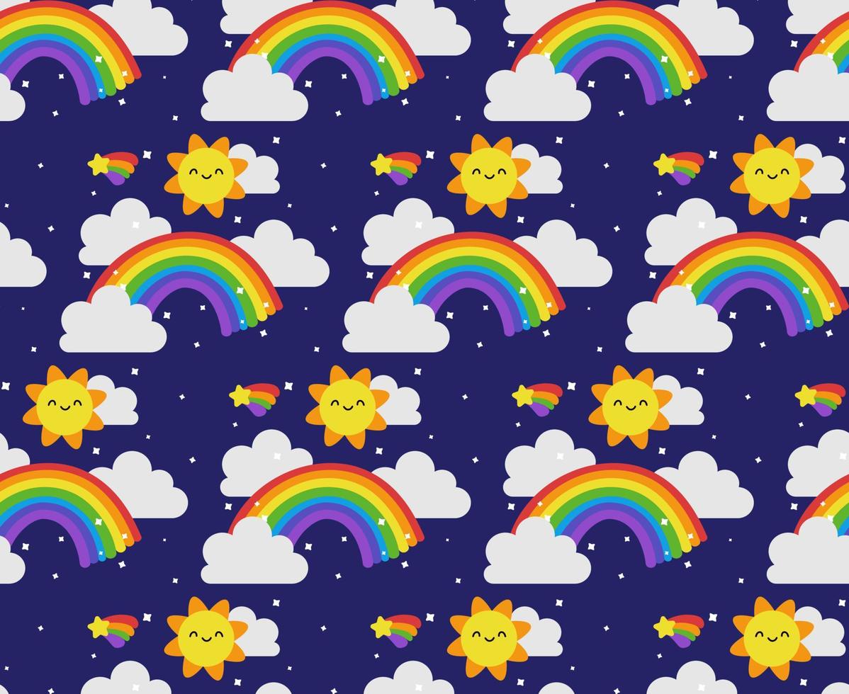 Rainbow pattern design, cute childrens background vector