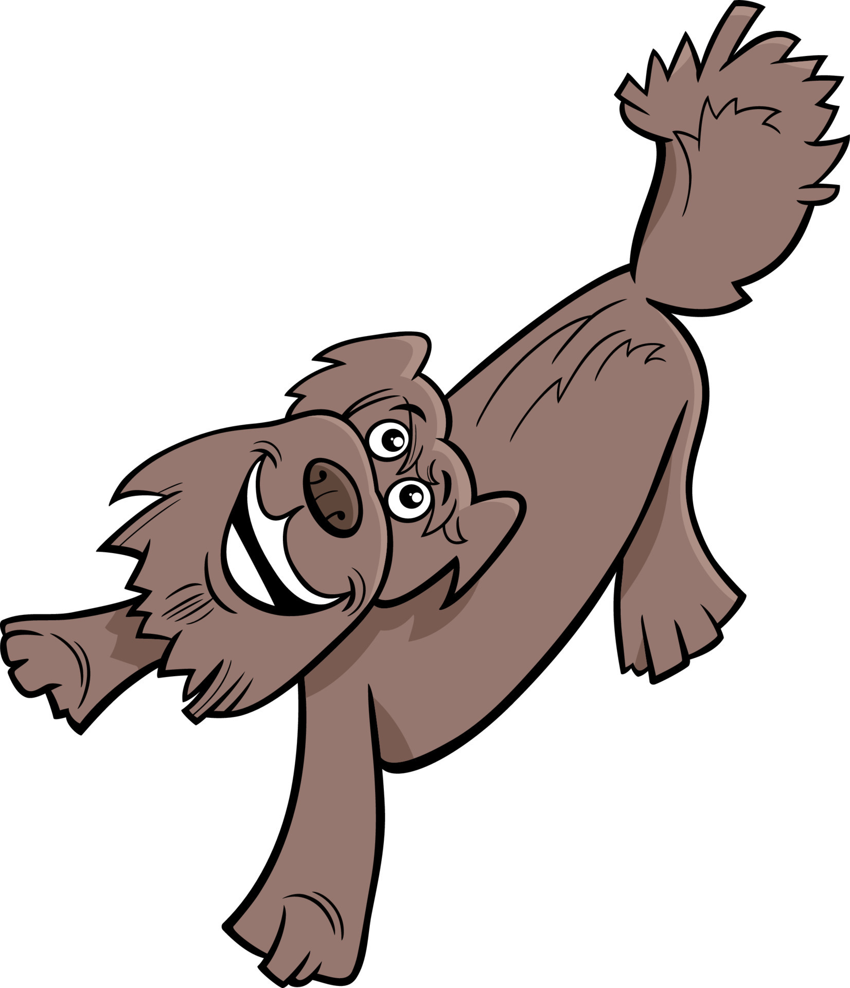 cartoon shaggy dog comic animal character looking up 13570117 Vector