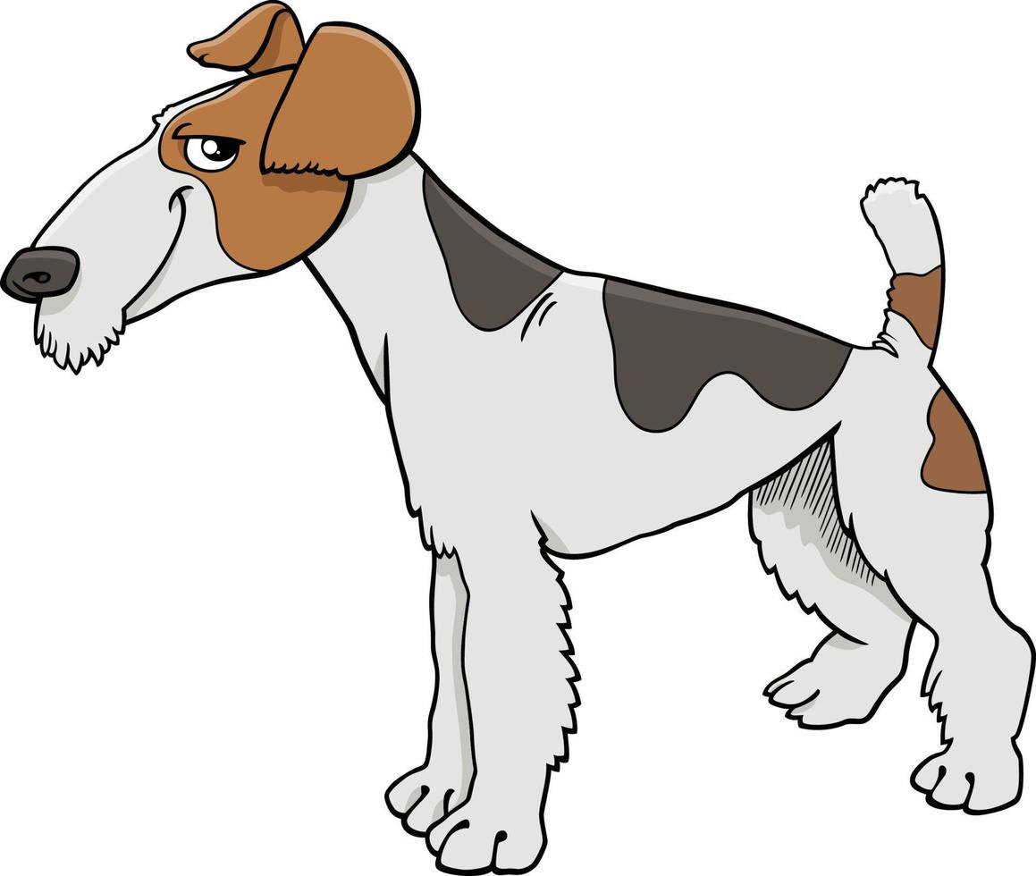 personaje de perro de pura raza fox terrier de dibujos animados vector