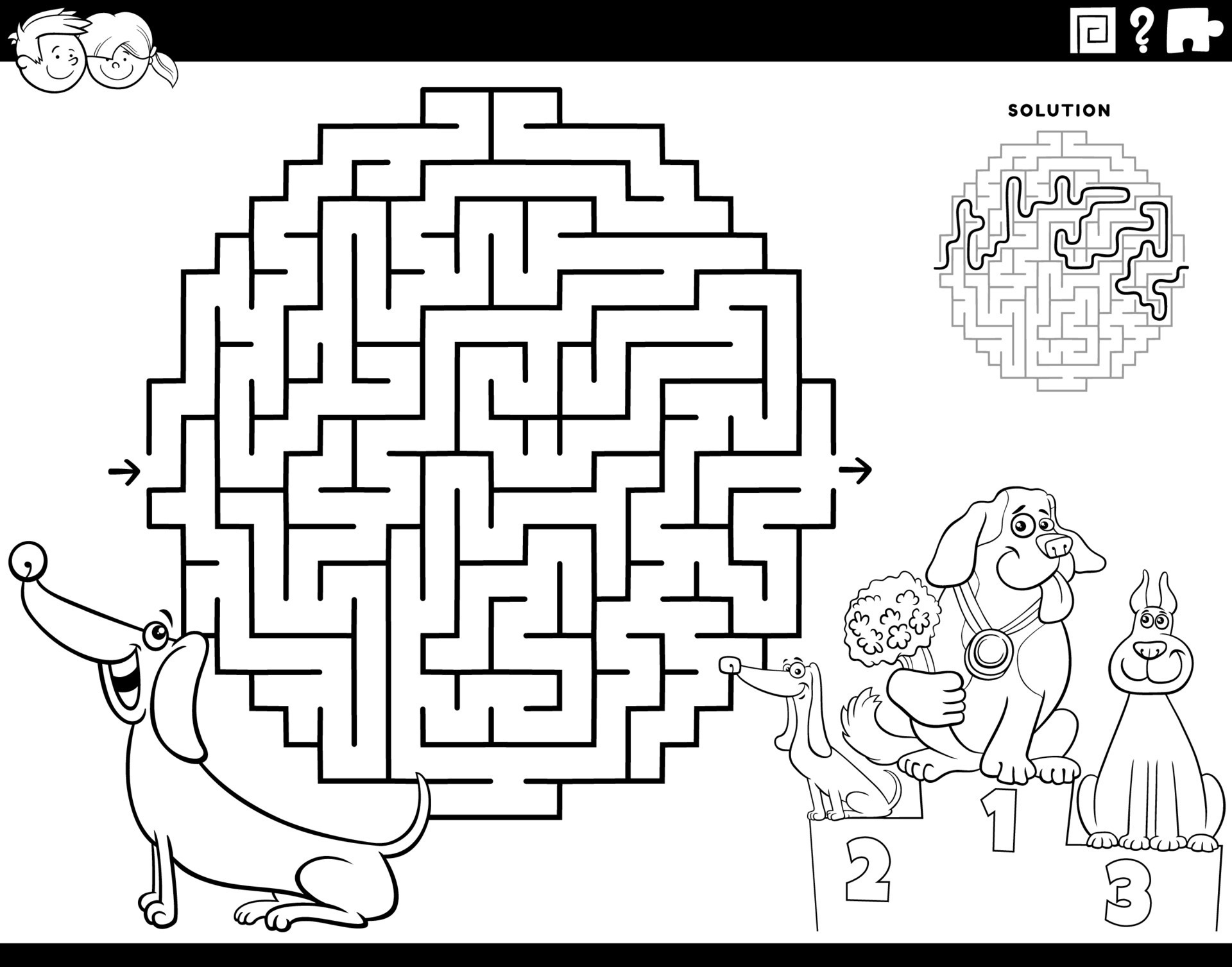 https://static.vecteezy.com/system/resources/previews/013/570/149/original/maze-with-dachshund-dog-and-the-dog-show-coloring-page-vector.jpg