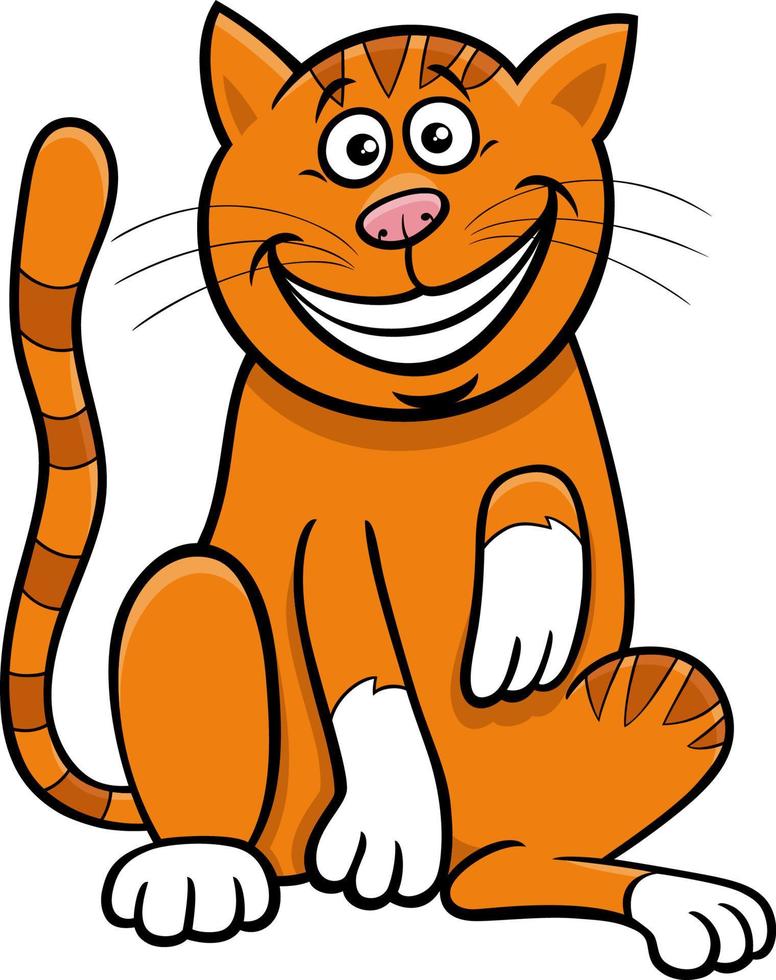 cartoon cat or kitten comic animal character vector