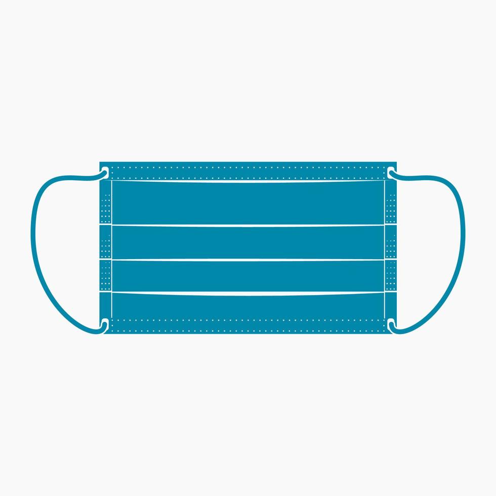Editable Isolated Rectangle Medical Mask Vector Illustration in Flat Monochrome Style for Artwork Element of Healthcare and Medical Related Design