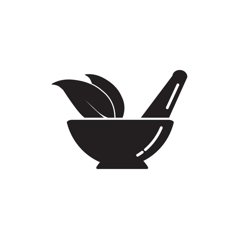 vector illustration of mortar and pestle. natural herbal pharmacy