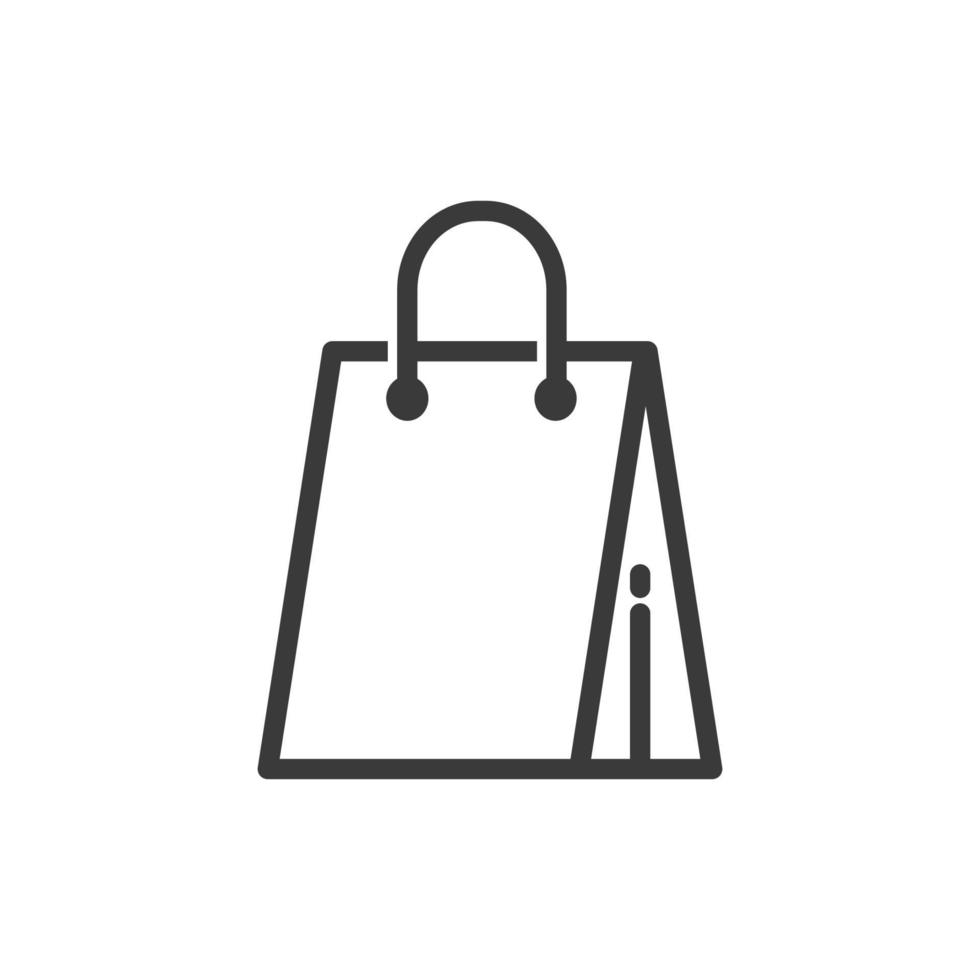 Ilustración de vector de icono de bolsa de compras, diseño plano de bolsa de compras