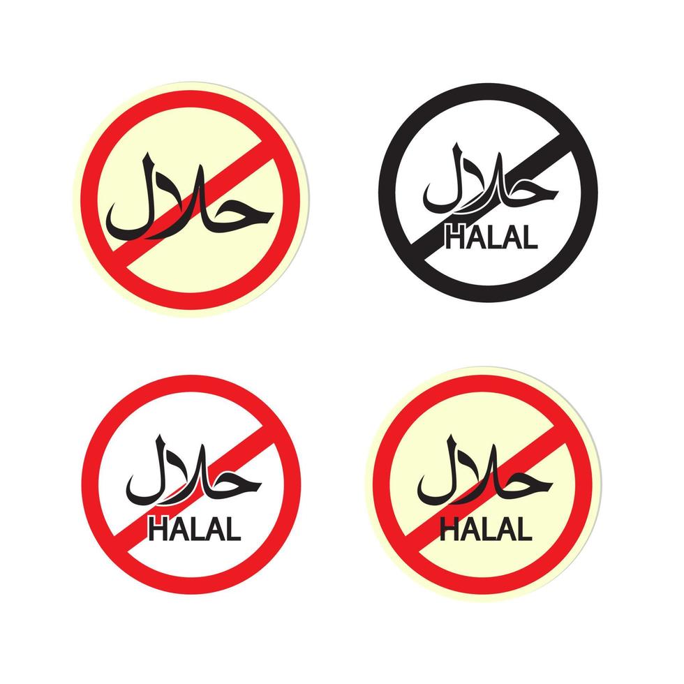 non-halal sign label vector