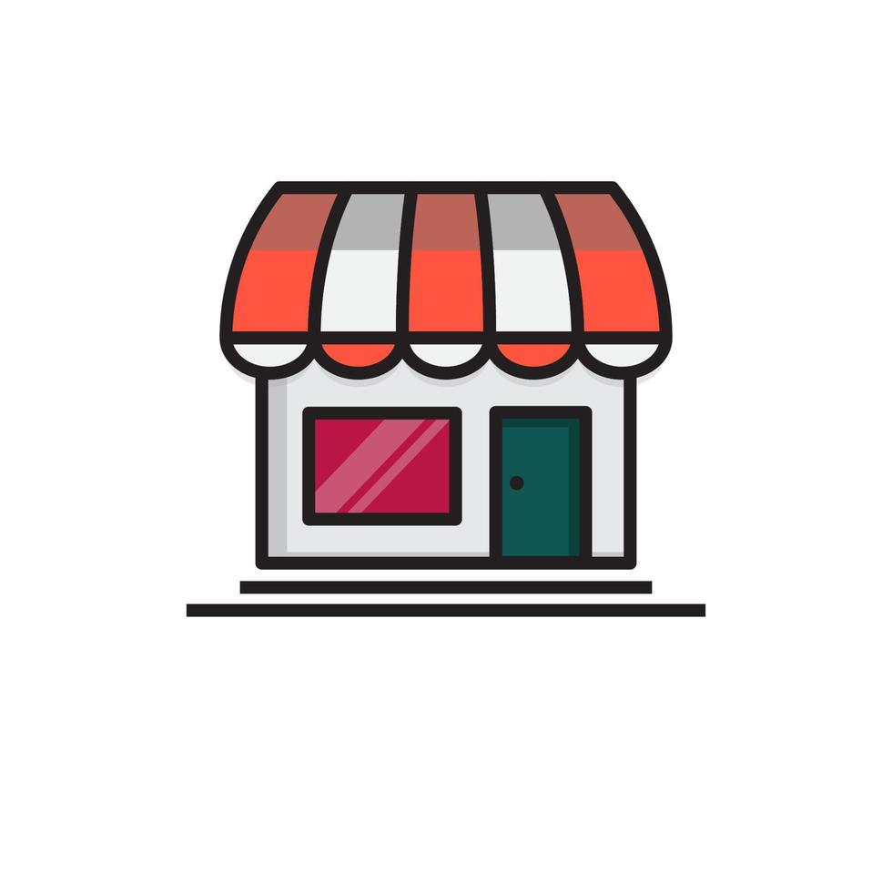 toy shop color icon, ice cream shop, kids snack shop, vector template illustration
