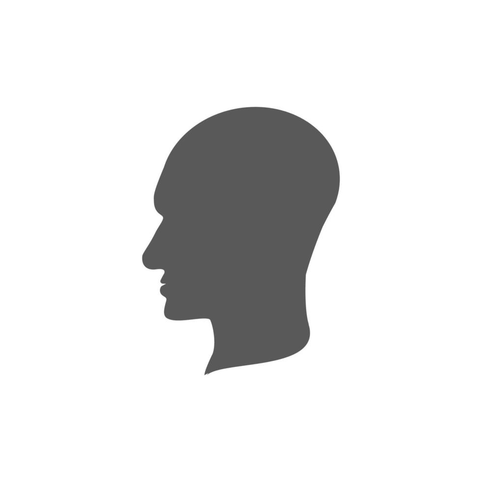 vector illustration of a bald male silhouette