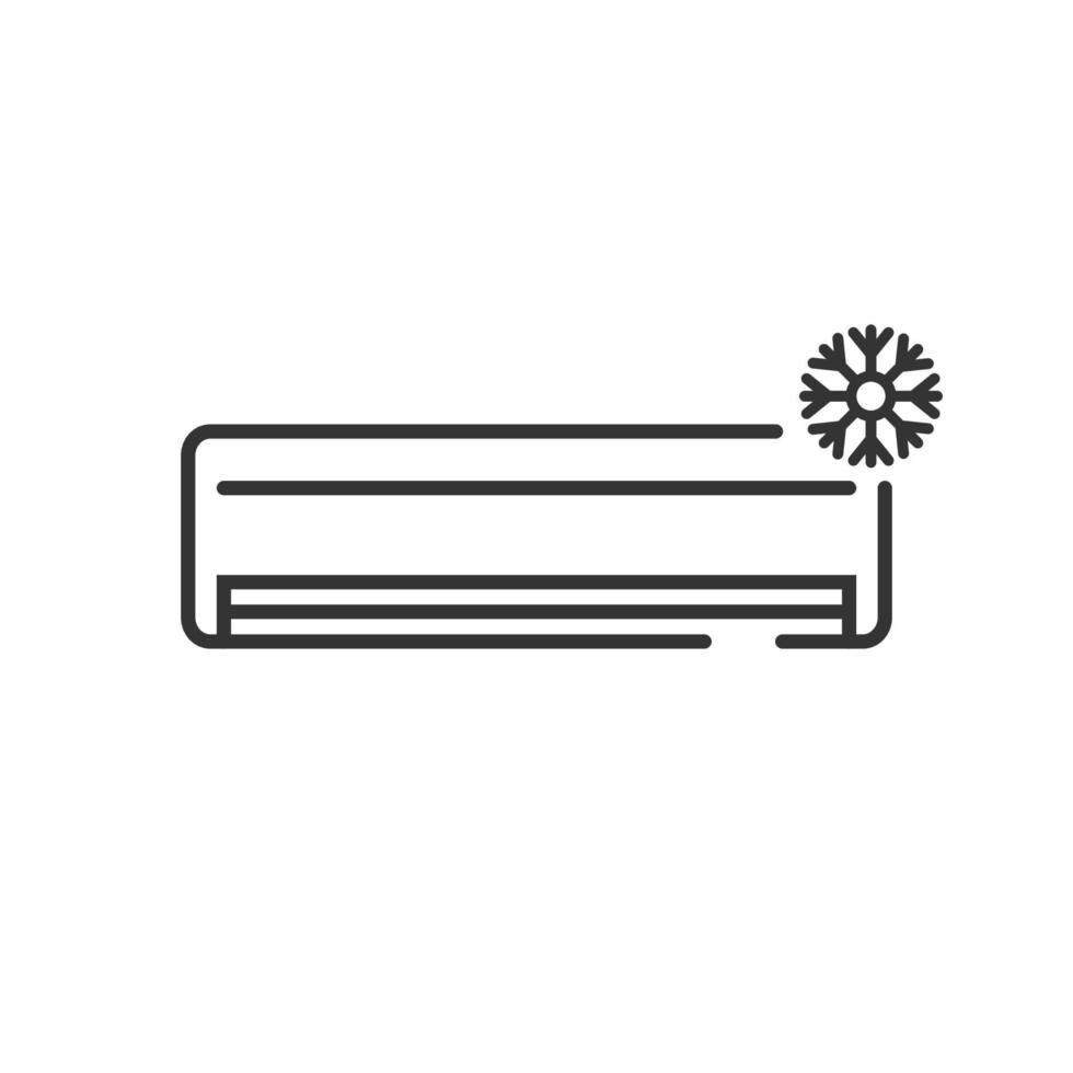 flat black line air conditioner icon vector logo template