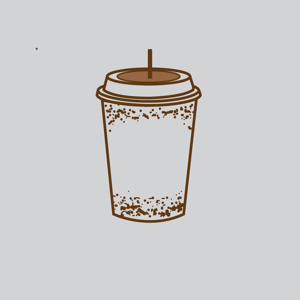 cup of coffee and ice cream vector