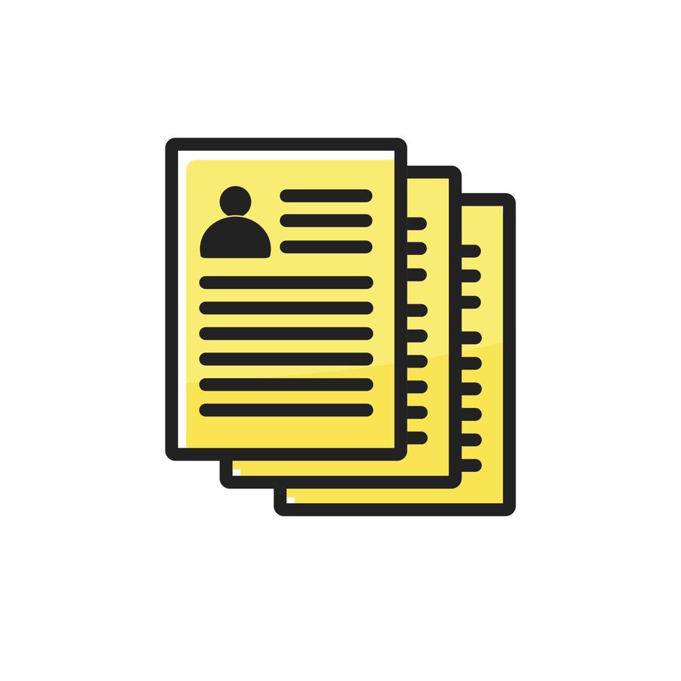 vector illustration of CV design, a pile of job application letters, suitable for templates in job vacancies