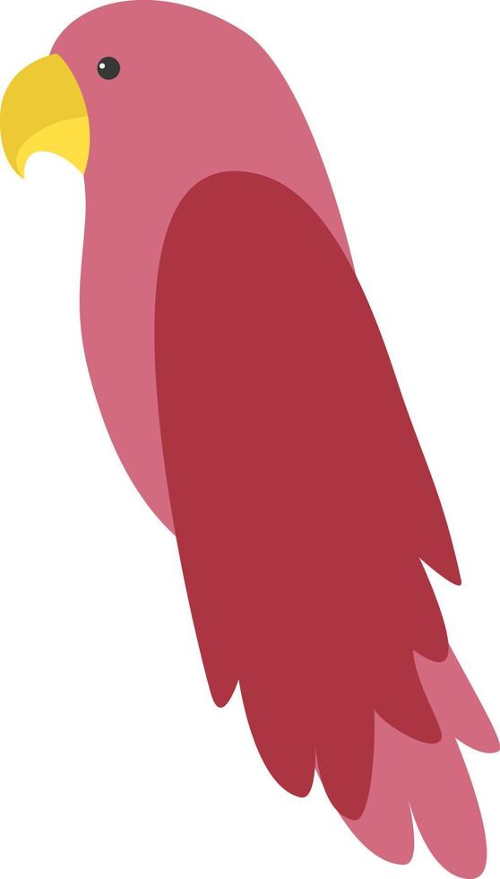 Pink bird, illustration, vector on white background.