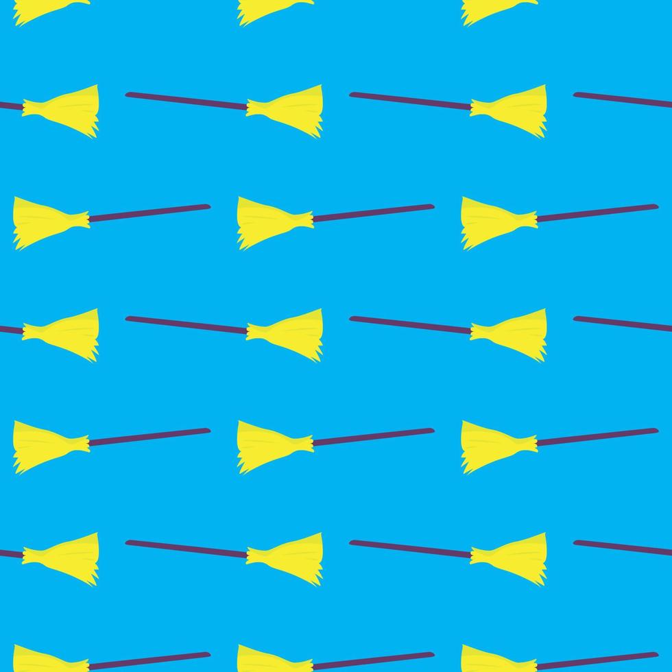 Little brooms,seamless pattern on light blue background. vector