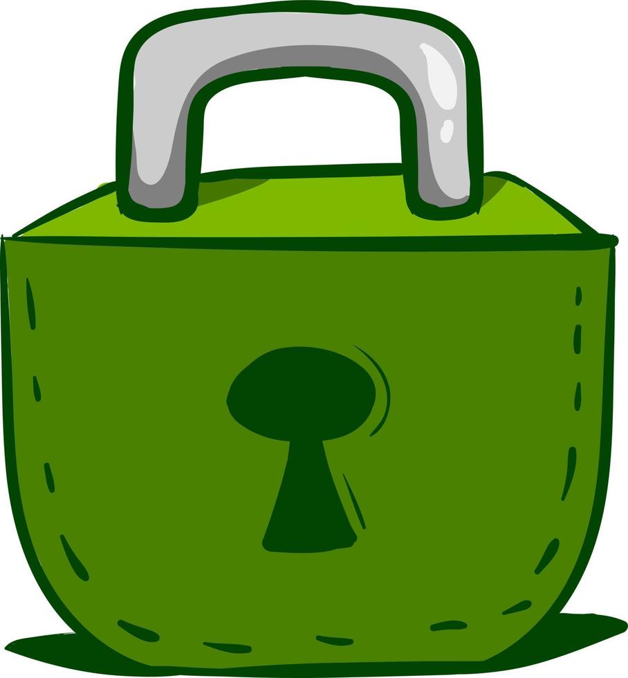 Green lock, illustration, vector on white background 13570839 Vector