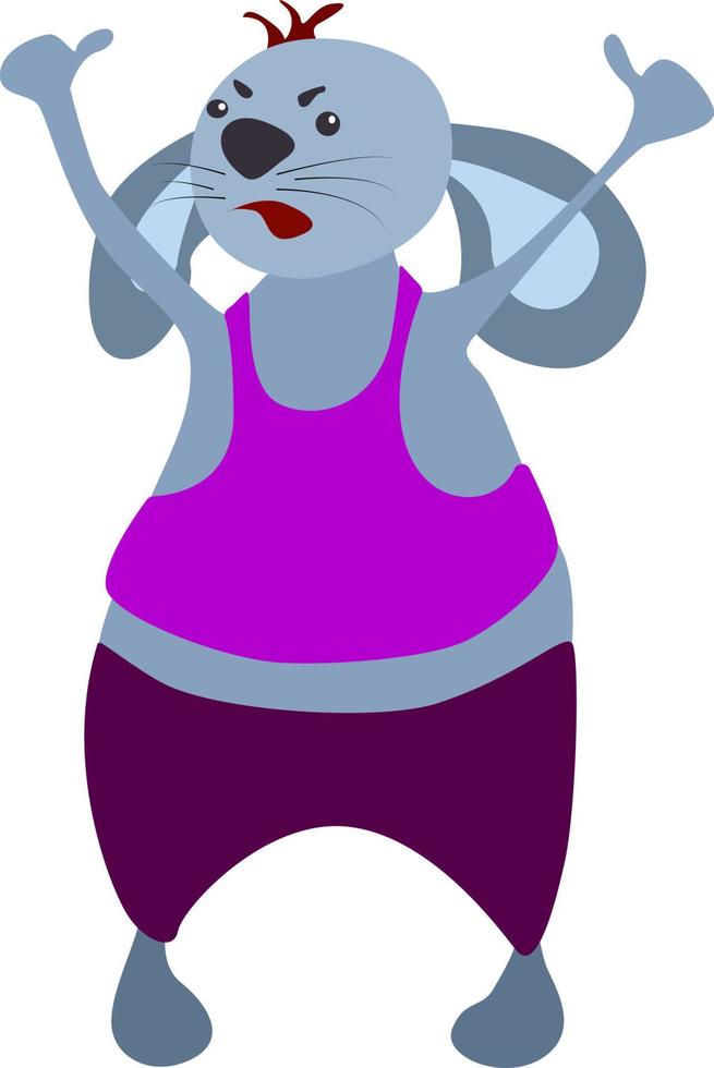 Fat mouse, illustration, vector on white background.