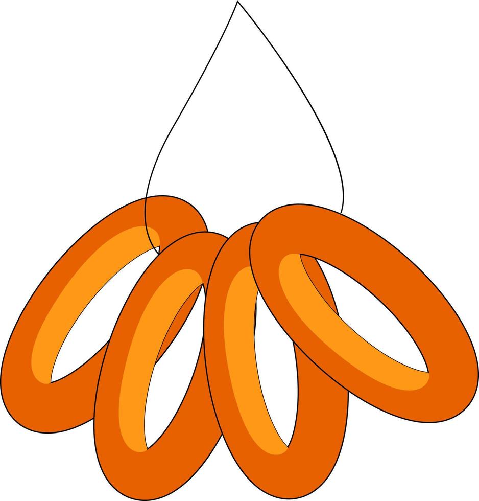 Orange bublik, illustration, vector on white background.