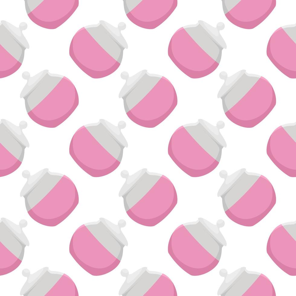 Cute pink jar ,seamless pattern on white background. vector