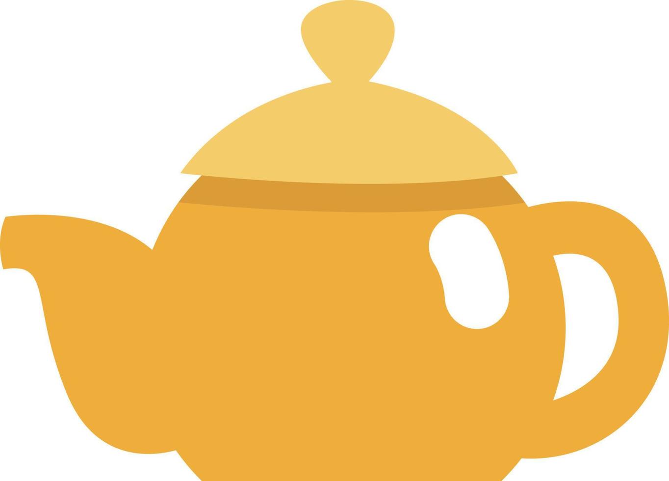 Yellow teapot, illustration, vector on a white background.