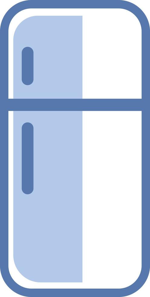 White refrigerator, illustration, vector on white background.