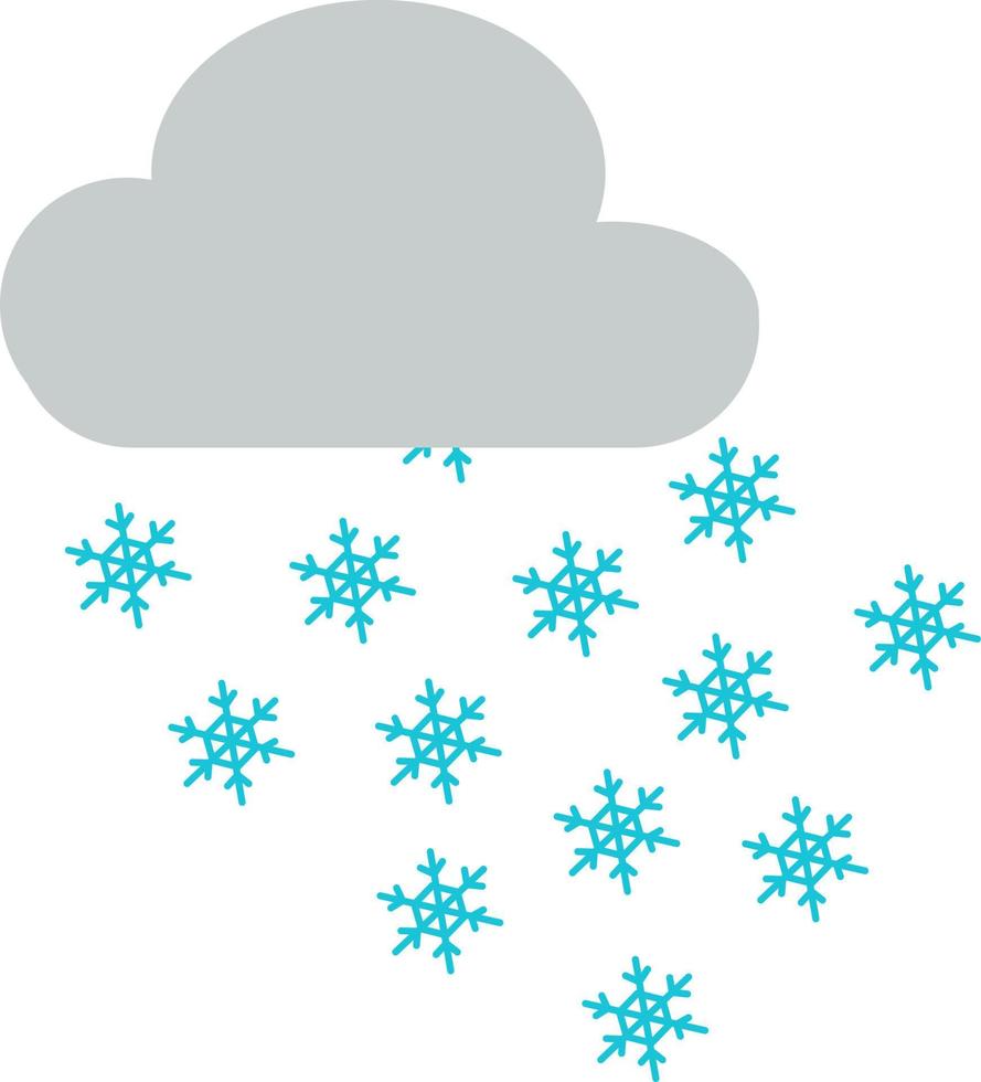 nube con grandes copos de nieve, ilustración, vector, sobre un fondo blanco. vector