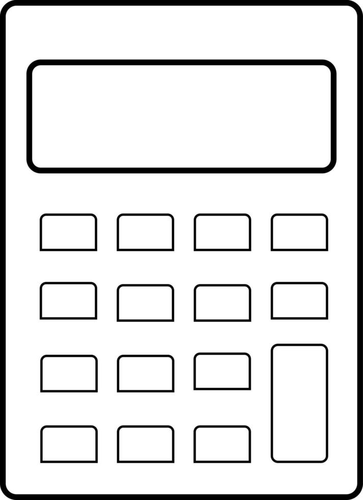 Simple school calculator, icon illustration, vector on white background