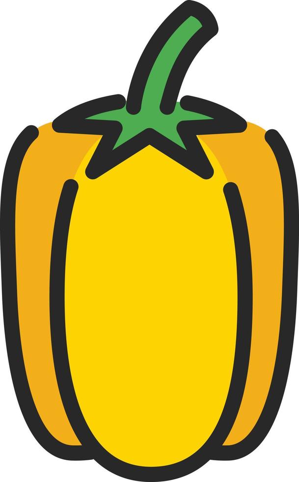 Fresh yellow pepper, illustration, on a white background. vector