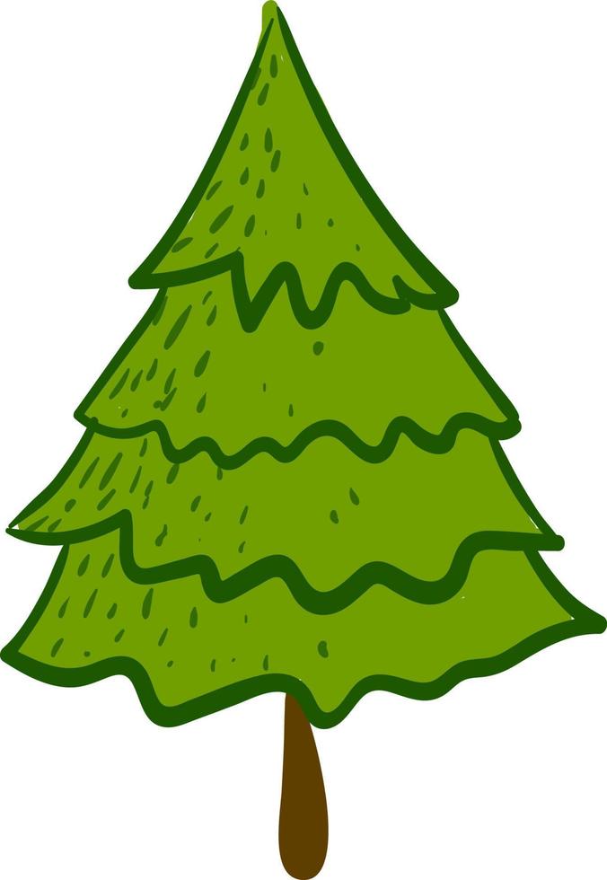 Christmas bush, illustration, vector on white background.