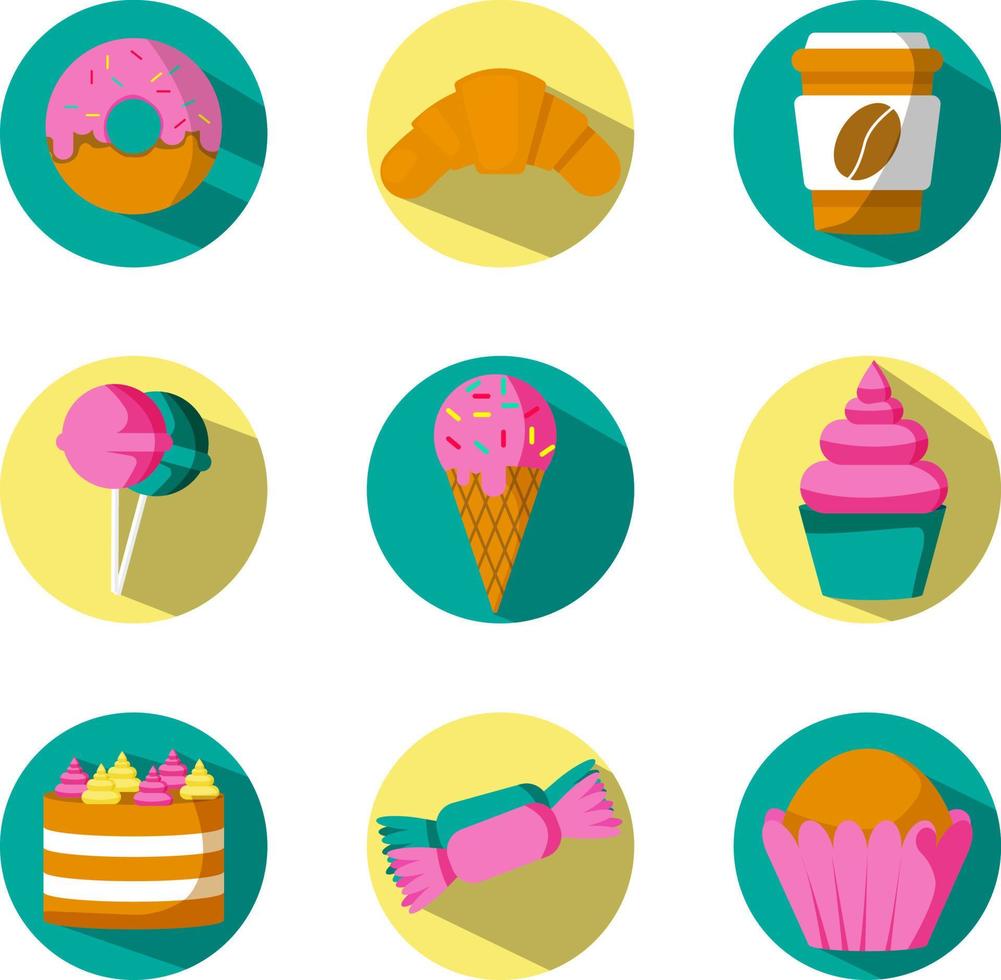 Baked sweets, illustration, vector, on a white background. vector