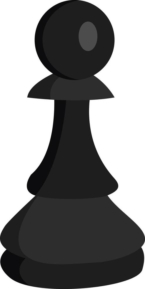 Black pawn, illustration, vector on white background