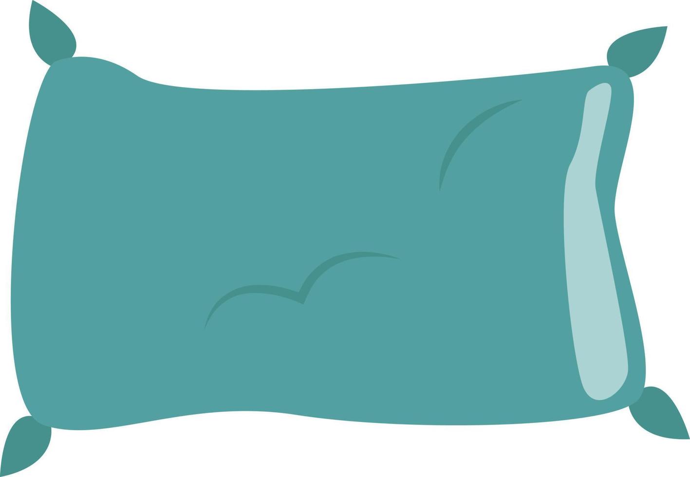 almohada verde, ilustración, vector sobre fondo blanco.
