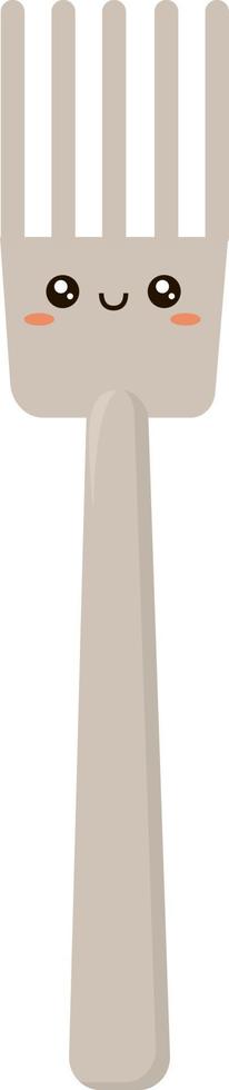 Cute fork, illustration, vector on white background.