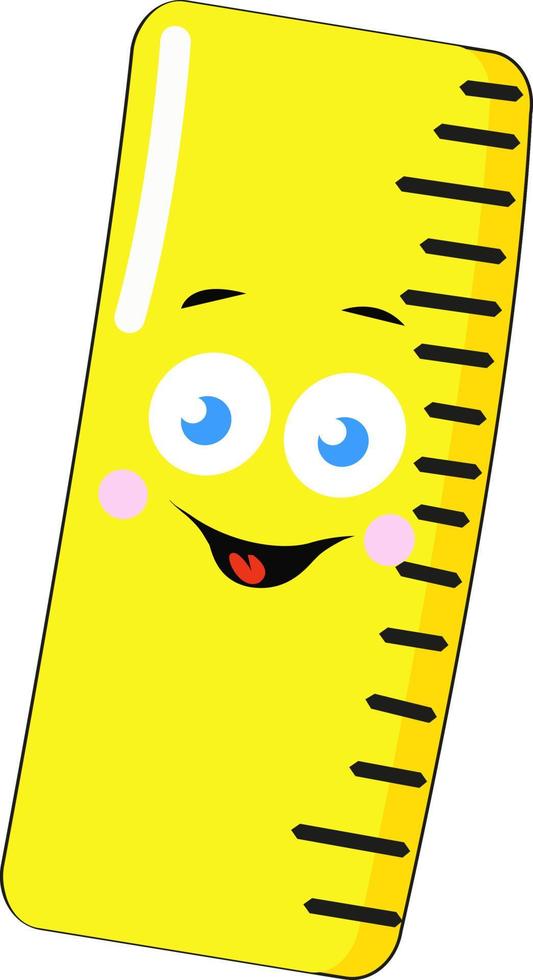 Yellow ruler, illustration, vector on white background.