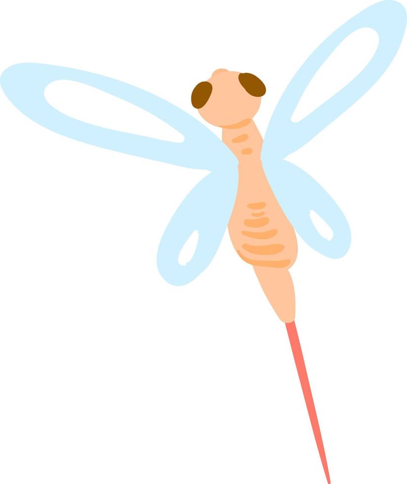 Dragonfly flying, illustration, vector on white background.