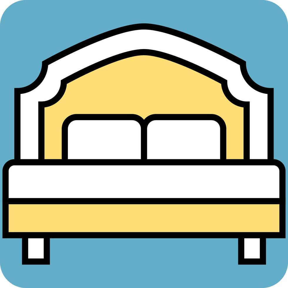 Queen sized bed, illustration, vector, on a white background. vector