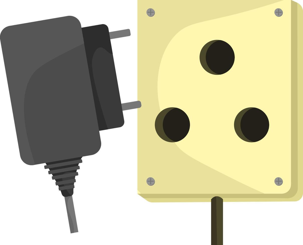 Electric plug, illustration, vector on white background