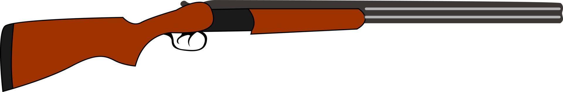 Arma de escopeta, ilustración, vector sobre fondo blanco.