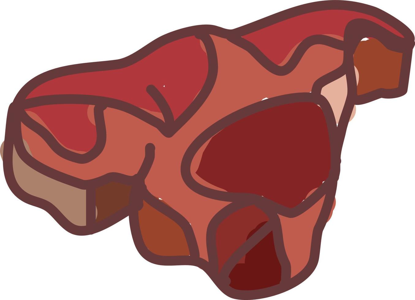 Big steak, illustration, vector on white background.