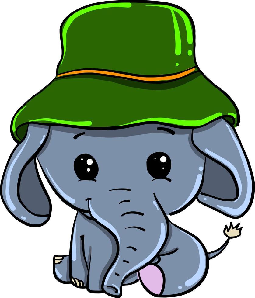 pequeño elefante, ilustración, vector sobre fondo blanco