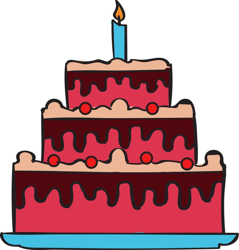Big cake, illustration, vector on white background.