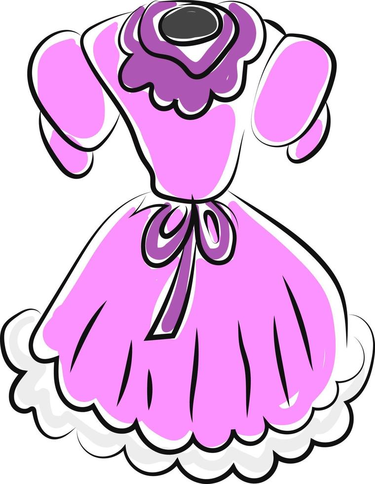 pequeño vestido rosa, ilustración, vector sobre fondo blanco.