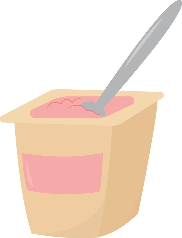 Frozen yogurt, illustration, vector on white background.