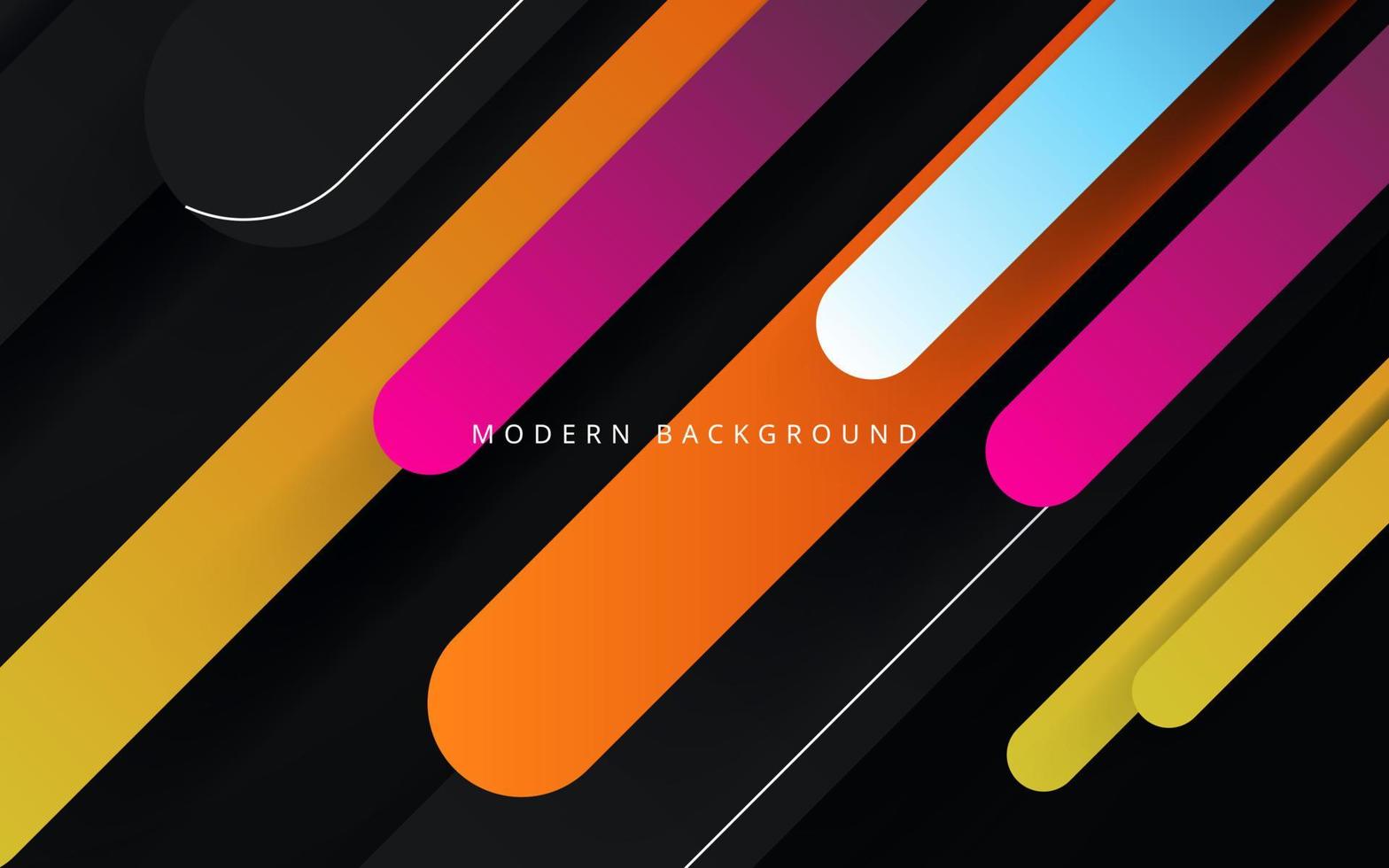 abstract black with colorful rounded overlap shape decoration background. eps10 vector
