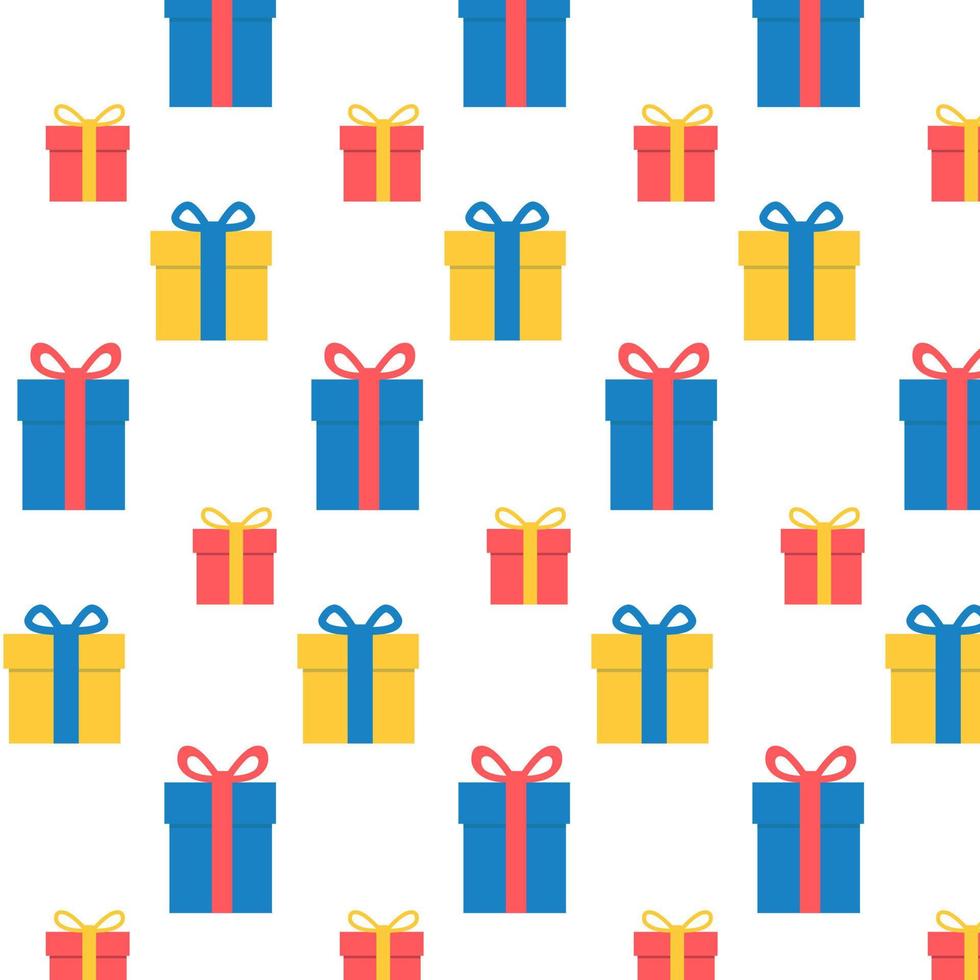 ilustración vectorial de cajas de regalo patrón repetitivo vector