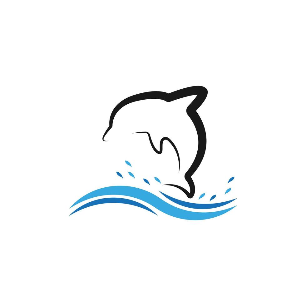 Dolphin Logo Template Vector. Dolphin jumping logo design concept. vector