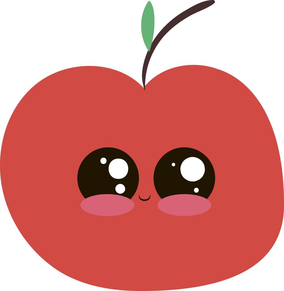 Cute little apple, illustration, vector on white background.