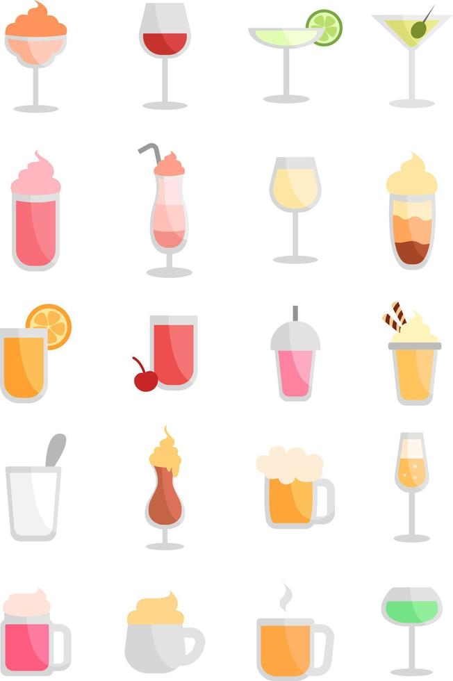 Cafe beverages, illustration, on a white background. vector