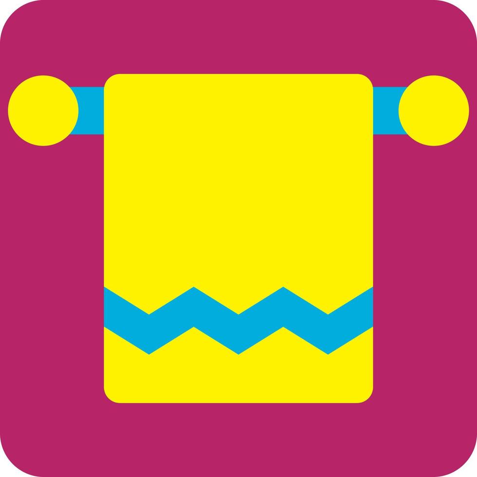 Yellow bathroom towel, illustration, vector on a white background