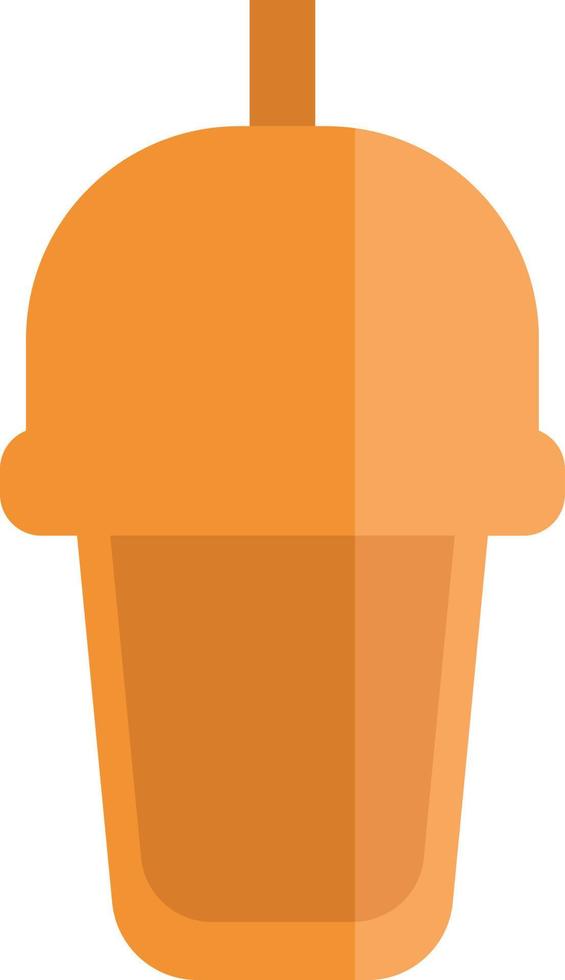 Orange juice in plastic cup, illustration, vector, on a white background. vector
