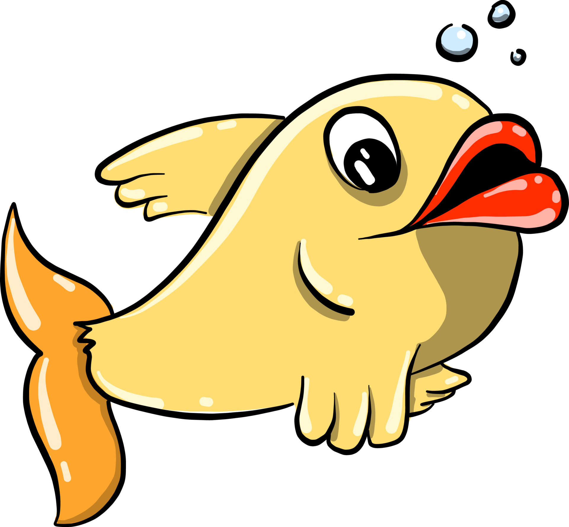 Yelow fish with big lips, illustration, vector on white background 13574002  Vector Art at Vecteezy